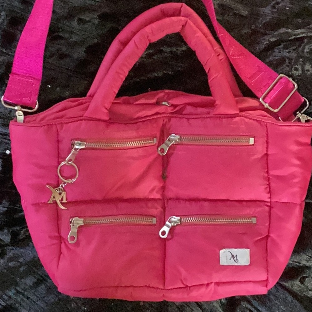 Arielmei Pink Puffer Crossbody Bag